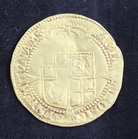 A James I gold Laurel, Third Coinage (1619-1625), 8.9 grams.